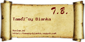 Tamásy Bianka névjegykártya